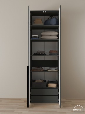 Шкаф с антресолью Linnea MHR-2A-3 2450х800х510 (Графит-М 11.1.25) в Урае - uray.ok-mebel.com | фото 5