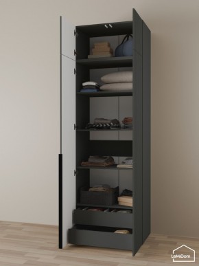 Шкаф с антресолью Linnea MHR-2A-3 2450х800х510 (Графит-М 11.1.25) в Урае - uray.ok-mebel.com | фото 6