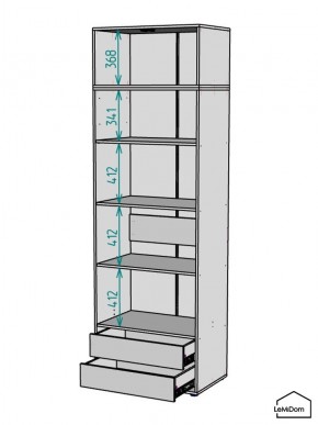 Шкаф с антресолью Linnea MHR-2A-4 2450х800х510 (ДВ-М 11.1.25) в Урае - uray.ok-mebel.com | фото 3