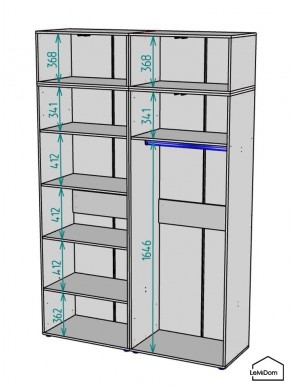 Шкаф с антресолью Linnea MHR-4A-1 2450х1600х510 (Графит-М 11.1.25) в Урае - uray.ok-mebel.com | фото 3