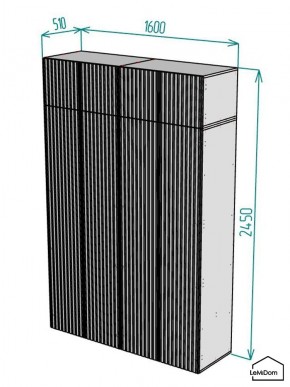 Шкаф с антресолью Linnea MHR-4A-2 2450х1600х510 (Белый-М 11.1.2) в Урае - uray.ok-mebel.com | фото 3