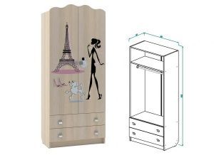 Шкаф для одежды с ящиками Париж в Урае - uray.ok-mebel.com | фото 1