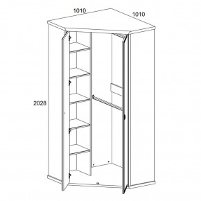 Шкаф угловой 2D, MAGELLAN, цвет Сосна винтаж в Урае - uray.ok-mebel.com | фото 2