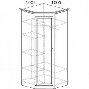 Шкаф угловой №662 "Флоренция" Фасад зеркало (угол 1005*1005) Дуб оксфорд в Урае - uray.ok-mebel.com | фото 2