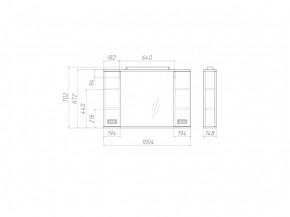 Шкаф-зеркало Cube 100 Эл. Домино (DC5013HZ) в Урае - uray.ok-mebel.com | фото 2