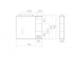 Шкаф-зеркало Cube 75 Эл. Правый Домино (DC5009HZ) в Урае - uray.ok-mebel.com | фото 3