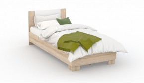 Спальня Аврора Кровать 120 со встроенным основанием под матрас Дуб сонома/Белый в Урае - uray.ok-mebel.com | фото