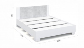 Спальня Аврора Кровать 160 со встроенным основанием под матрас Белый/Ателье светлый в Урае - uray.ok-mebel.com | фото