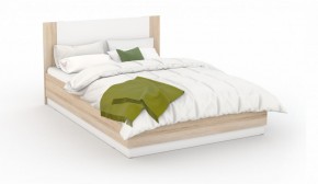 Спальня Аврора Кровать 160 со встроенным основанием под матрас Дуб сонома/Белый в Урае - uray.ok-mebel.com | фото