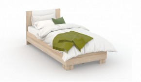 Спальня Аврора Кровать 90 со встроенным основанием под матрас Дуб сонома/Белый в Урае - uray.ok-mebel.com | фото