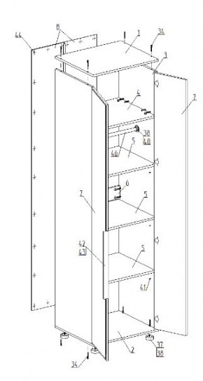 Спальный гарнитур "Лео" (модульный) в Урае - uray.ok-mebel.com | фото 11