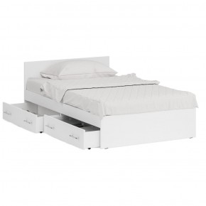 Стандарт Кровать с ящиками 1200, цвет белый, ШхГхВ 123,5х203,5х70 см., сп.м. 1200х2000 мм., без матраса, основание есть в Урае - uray.ok-mebel.com | фото 3