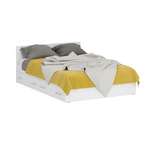 Стандарт Кровать с ящиками 1400, цвет белый, ШхГхВ 143,5х203,5х70 см., сп.м. 1400х2000 мм., без матраса, основание есть в Урае - uray.ok-mebel.com | фото 2