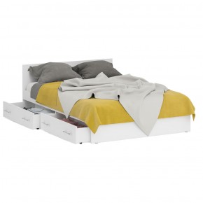 Стандарт Кровать с ящиками 1400, цвет белый, ШхГхВ 143,5х203,5х70 см., сп.м. 1400х2000 мм., без матраса, основание есть в Урае - uray.ok-mebel.com | фото 3