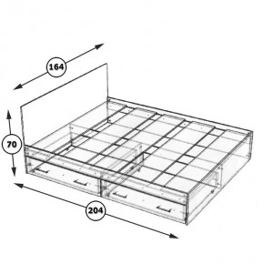 Стандарт Кровать с ящиками 1600, цвет дуб сонома, ШхГхВ 163,5х203,5х70 см., сп.м. 1600х2000 мм., без матраса, основание есть в Урае - uray.ok-mebel.com | фото 8