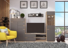 Стенка АНТАЛИЯ 1 (Сонома/Графит софт) в Урае - uray.ok-mebel.com | фото 3