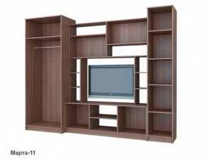 Стенка Марта 11 (Ясень темный/светлый) в Урае - uray.ok-mebel.com | фото 3