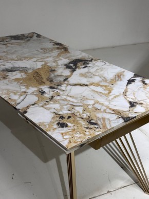 Стол ACERRA NEW 160 GLOSS GRAND JADE SOLID CERAMIC/ каркас цвета шампань, ®DISAUR в Урае - uray.ok-mebel.com | фото 5