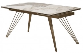 Стол ACERRA NEW 160 GLOSS LUXURY PANDORA SOLID CERAMIC/ каркас цвета шампань, ®DISAUR в Урае - uray.ok-mebel.com | фото 10