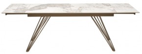 Стол ACERRA NEW 160 GLOSS LUXURY PANDORA SOLID CERAMIC/ каркас цвета шампань, ®DISAUR в Урае - uray.ok-mebel.com | фото 5