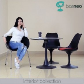 Стол Barneo T-3 Tulip style (RAL9017 черный, D100) в Урае - uray.ok-mebel.com | фото 2