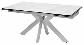 Стол BELLUNO 160 MARBLES KL-99 Белый мрамор матовый, итальянская керамика/ белый каркас, ®DISAUR в Урае - uray.ok-mebel.com | фото 2