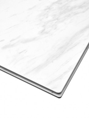 Стол BELLUNO 160 MARBLES KL-99 Белый мрамор матовый, итальянская керамика/ белый каркас, ®DISAUR в Урае - uray.ok-mebel.com | фото 4