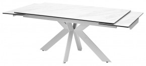 Стол BELLUNO 160 MARBLES KL-99 Белый мрамор матовый, итальянская керамика/ белый каркас, ®DISAUR в Урае - uray.ok-mebel.com | фото 5