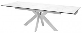 Стол BELLUNO 160 MARBLES KL-99 Белый мрамор матовый, итальянская керамика/ белый каркас, ®DISAUR в Урае - uray.ok-mebel.com | фото 6