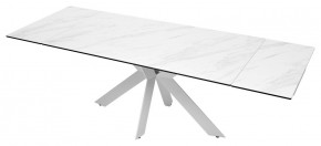 Стол BELLUNO 160 MARBLES KL-99 Белый мрамор матовый, итальянская керамика/ белый каркас, ®DISAUR в Урае - uray.ok-mebel.com | фото 8
