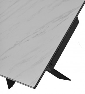 Стол BELLUNO 160 MARBLES KL-99 Белый мрамор матовый, итальянская керамика/ черный каркас, ®DISAUR в Урае - uray.ok-mebel.com | фото 6