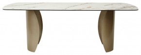 Стол BRONTE 220 KL-188 Контрастный мрамор матовый, итальянская керамика/ Шампань, ®DISAUR в Урае - uray.ok-mebel.com | фото 2
