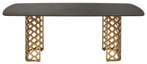 Стол CHIAVARI 220 KL-116 Черный мрамор матовый, итальянская керамика / бронзовый, ®DISAUR в Урае - uray.ok-mebel.com | фото 8