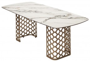 Стол CHIAVARI 220 KL-188 Контрастный мрамор матовый, итальянская керамика / Шампань, ®DISAUR в Урае - uray.ok-mebel.com | фото 7