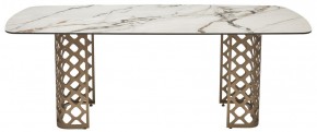 Стол CHIAVARI 220 KL-188 Контрастный мрамор матовый, итальянская керамика / Шампань, ®DISAUR в Урае - uray.ok-mebel.com | фото 8