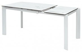 Стол CORNER 120 HIGH GLOSS STATUARIO керамика, стекло/ белый каркас, ®DISAUR в Урае - uray.ok-mebel.com | фото 3