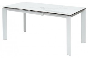 Стол CORNER 120 HIGH GLOSS STATUARIO керамика, стекло/ белый каркас, ®DISAUR в Урае - uray.ok-mebel.com | фото 5