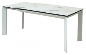 Стол CREMONA 180 KL-188 Контрастный мрамор матовый, итальянская керамика/ белый каркас, ®DISAUR в Урае - uray.ok-mebel.com | фото 3