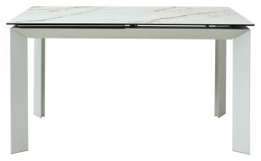 Стол CREMONA 180 KL-188 Контрастный мрамор матовый, итальянская керамика/ белый каркас, ®DISAUR в Урае - uray.ok-mebel.com | фото 2