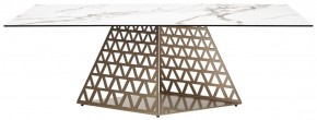 Стол ENNA 220 KL-188 Контрастный мрамор матовый, итальянская керамика/ каркас цвета шампань, ®DISAUR в Урае - uray.ok-mebel.com | фото 10