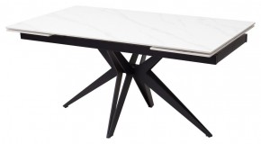 Стол FORIO 160 MATT WHITE MARBLE SOLID CERAMIC / BLACK, ®DISAUR в Урае - uray.ok-mebel.com | фото