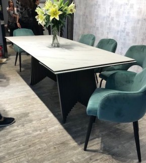 Стол IVAR 180 MARBLES KL-99 Белый мрамор, итальянская керамика/серый, ®DISAUR в Урае - uray.ok-mebel.com | фото 6