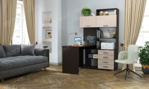 Стол компьютерный "ПКС-11" ЛЕВЫЙ (венге/дуб белфорт) в Урае - uray.ok-mebel.com | фото 2