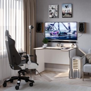 Стол компьютерный ВАРДИГ K2 100x82, белый/черный в Урае - uray.ok-mebel.com | фото 4