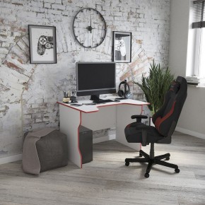 Стол компьютерный ВАРДИГ K2 100x82, белый/красный в Урае - uray.ok-mebel.com | фото 4