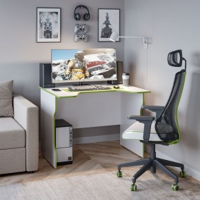 Стол компьютерный ВАРДИГ K2 100x82, белый/лайм в Урае - uray.ok-mebel.com | фото 4