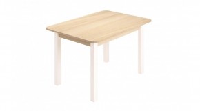 Стол ЛДСП (опоры белые) ясень шимо светлый в Урае - uray.ok-mebel.com | фото