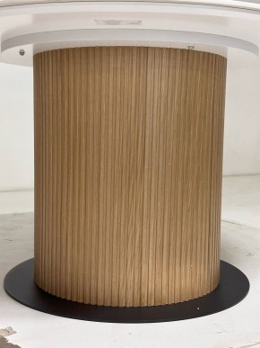 Стол MESA D120 цвет БЕЛЫЙ МРАМОР M326 / Каркас OAK, ®DISAUR в Урае - uray.ok-mebel.com | фото 4