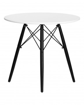 Стол обеденный DOBRIN CHELSEA`80 BLACK, столешница белая, основание черное в Урае - uray.ok-mebel.com | фото 3