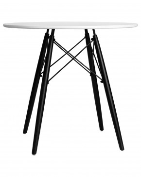 Стол обеденный DOBRIN CHELSEA`80 BLACK, столешница белая, основание черное в Урае - uray.ok-mebel.com | фото 4